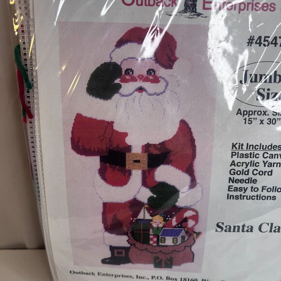 Cross Stitch Kit Plastic Canvas Jumbo Size Santa Clause Outback Enterprises XMAS - Picture 2 of 7